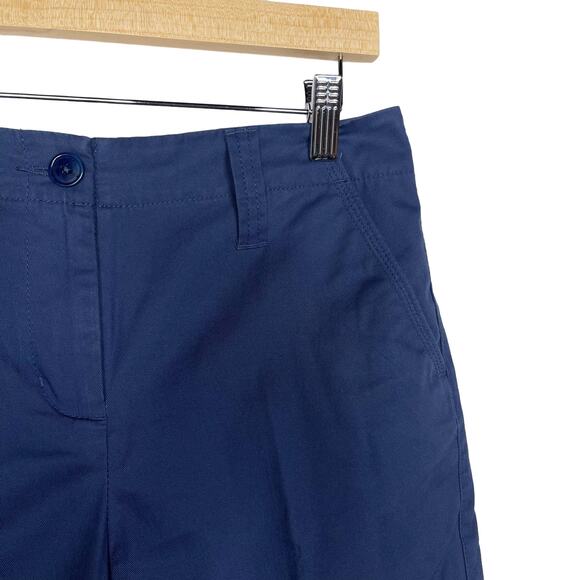 Talbots Size 4 Blue Cotton Stretch Chino Shorts Casual Flat Front Pockets - Picture 3 of 4